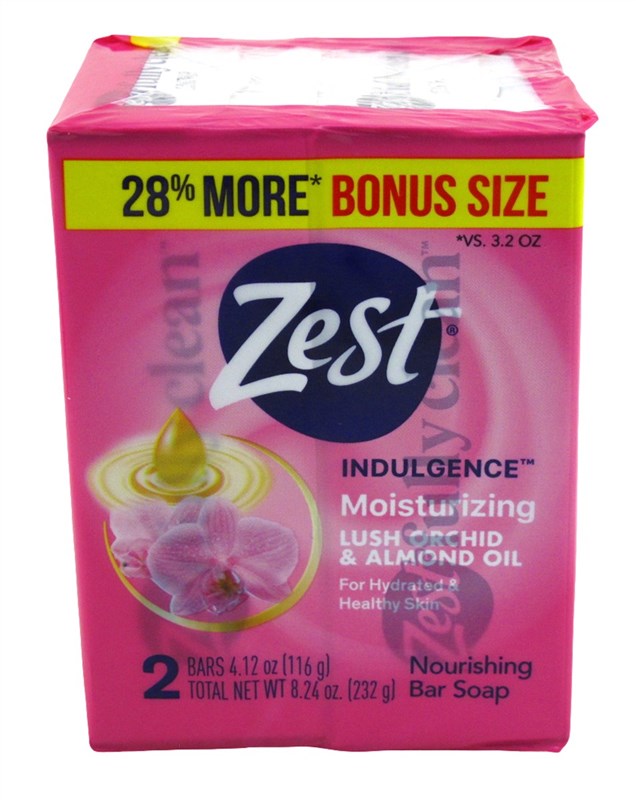 Zest Bath Bars 4.12oz 2 Count Lush Orchid & Almond Oil Bonus