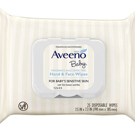 Aveeno Baby Wipes 25 Count Sensitive (4 Pieces)