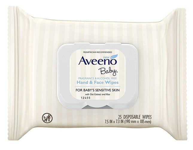 Aveeno Baby Wipes 25 Count Sensitive (4 Pieces)