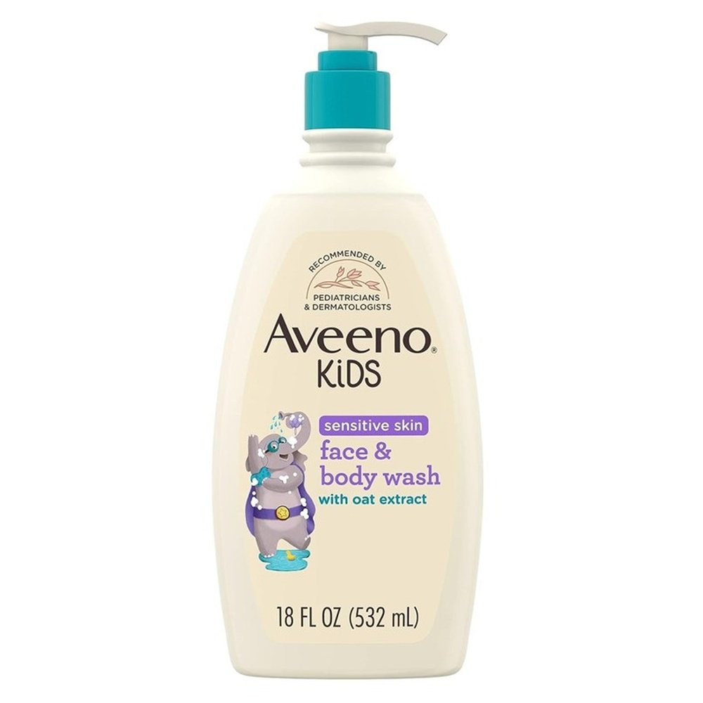 Aveeno Kids Face & Body Wash Sensitive Skin 18oz Pump