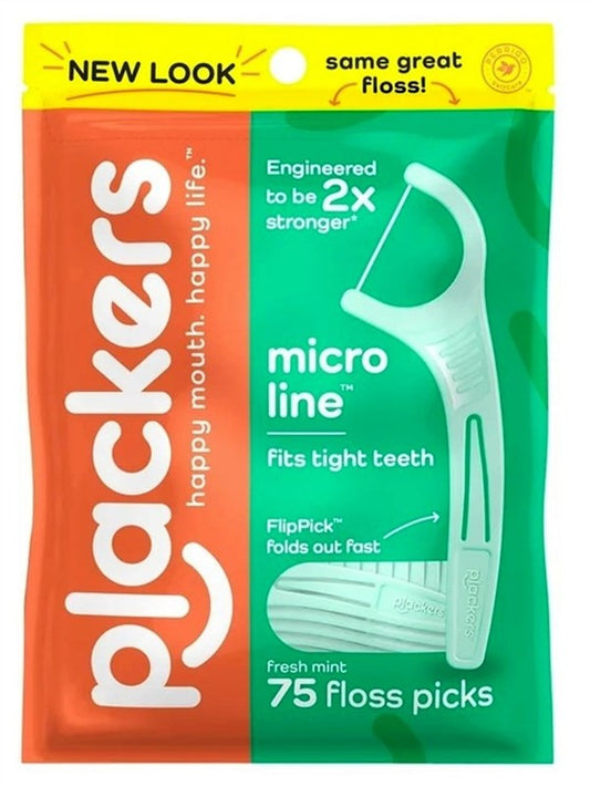 Plackers Micro Line Floss Picks Fresh Mint