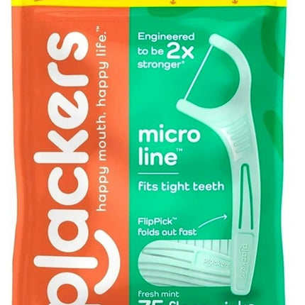 Plackers Micro Line Floss Picks Fresh Mint 75 Count