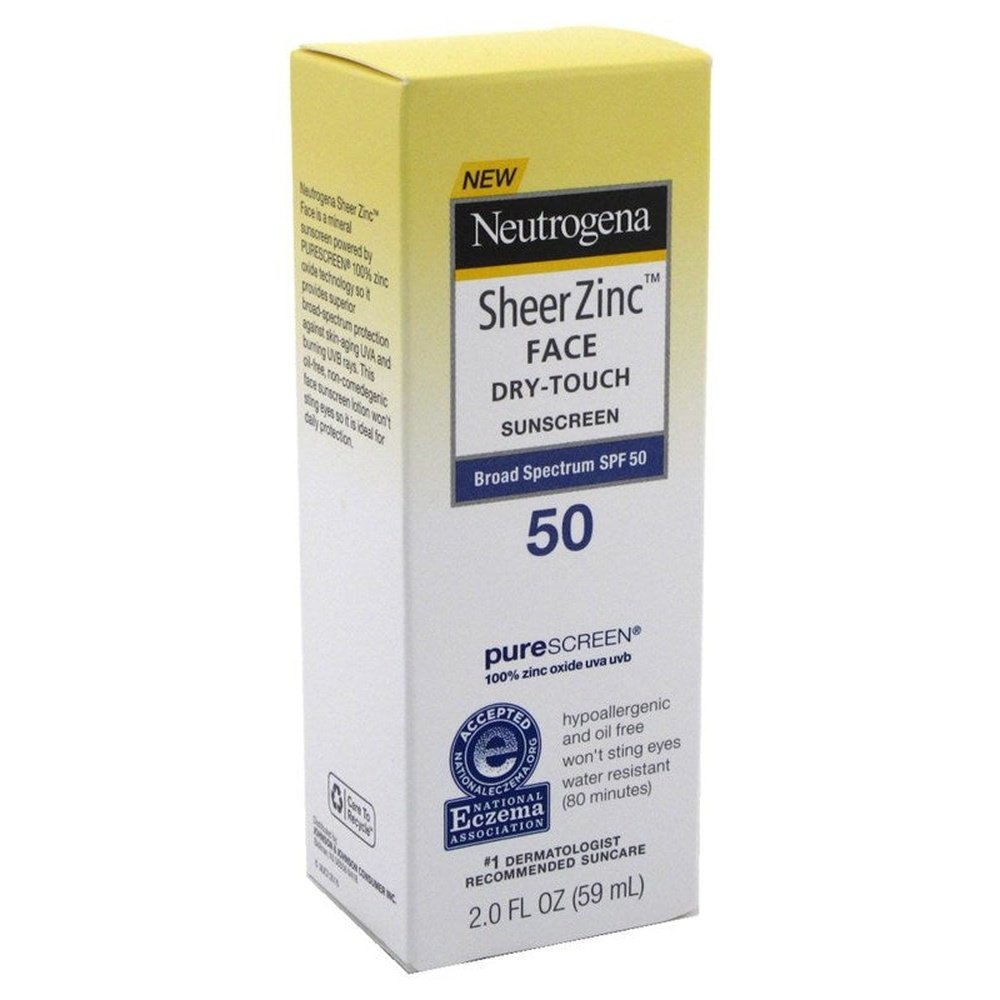 Neutrogena Sheer Zinc Spf#50 Dry Touch Face Sunscreen 2oz