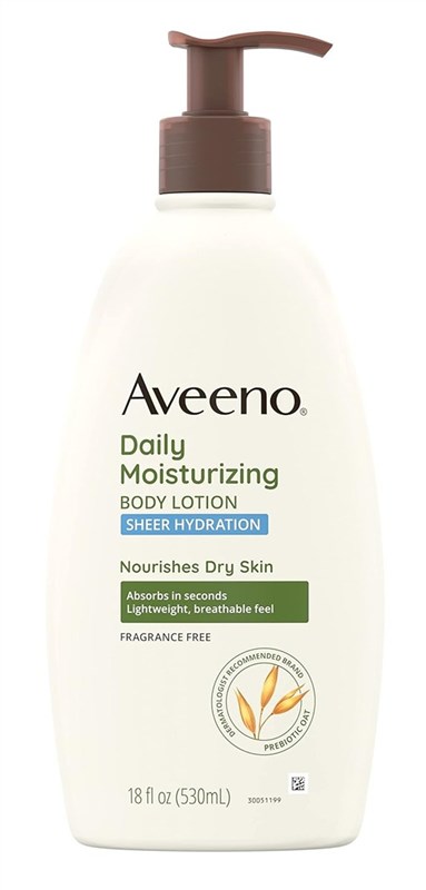 Aveeno Body Lotion Sheer Hydration Fragrance-Free 18oz