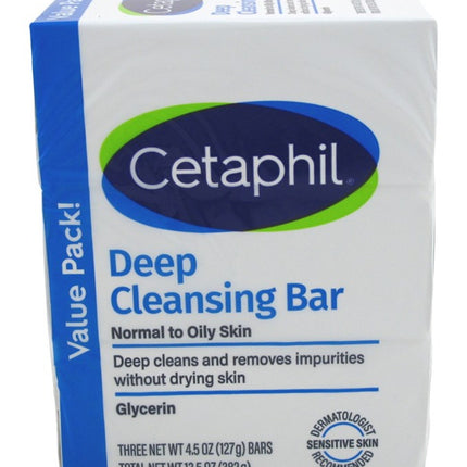 Cetaphil Deep Cleansing Bar 3 Pack 4.5oz Value Pack