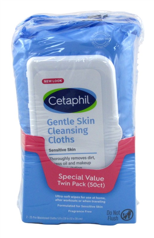 Cetaphil Gentle Skin Cleansing Clothes 25 Count Twin-Pack
