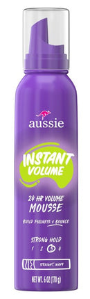 Aussie Instant Volume Mousse 24 Hour Strong Hold 6oz