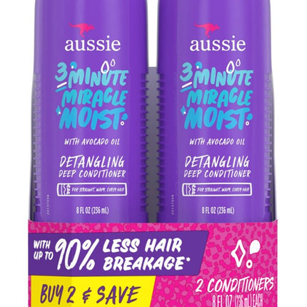Aussie 3 Minute Miracle Moist Deep Conditioner 2 Pack 8oz