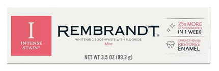 Rembrandt Toothpaste Whitening Intense Stain Mint 3.5oz