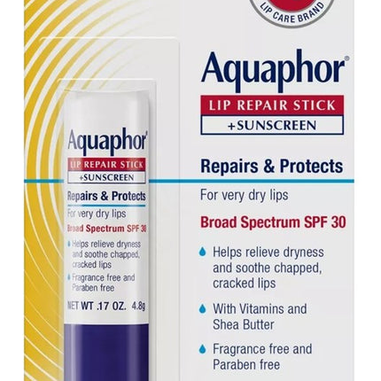 Aquaphor Lip Repair Stick Spf#30 0.17oz (6 Pieces)
