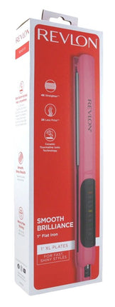 Revlon Flat Iron 1Inch Ceramic Smooth Brilliance Pink