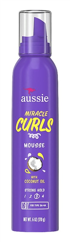 Aussie Miracle Curls Mousse Strong Hold W/Coconut Oil 6oz.