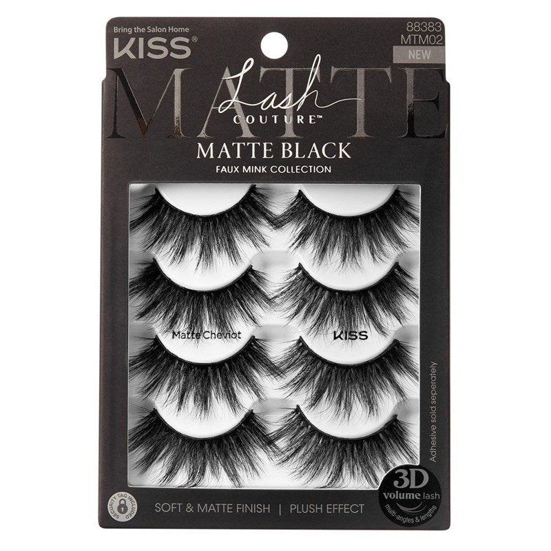 Kiss Lash Couture Matte Black Matte Chevlot Multi-Pack 4Pair