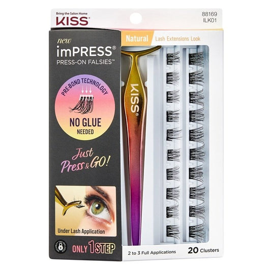 Kiss Lash Impress Press-On Falsies Natural 20 Clusters