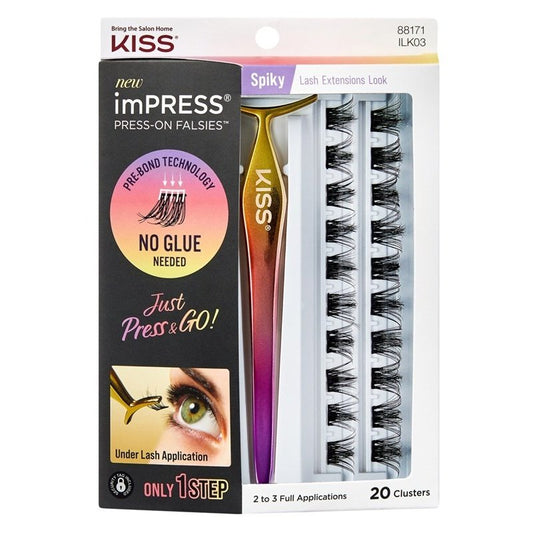 Kiss Lash Impress Press-On Falsies Spiky 20 Clusters