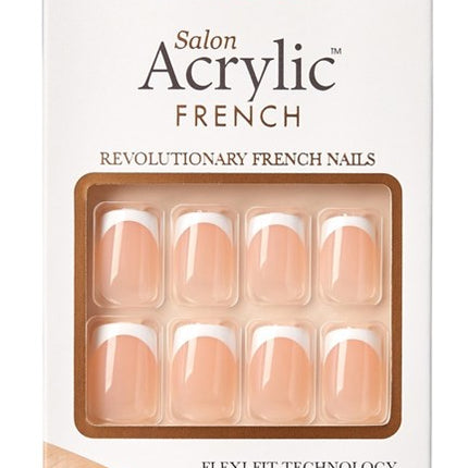 Kiss Salon Acrylic French 28 Count Short Length Nude