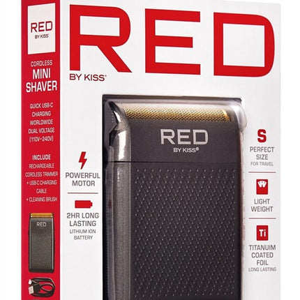 Kiss Red Mini Shaver Cordless Dark Gray