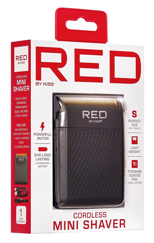 Kiss Red Mini Shaver Cordless Dark Gray