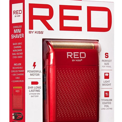 Kiss Red Mini Shaver Cordless Red