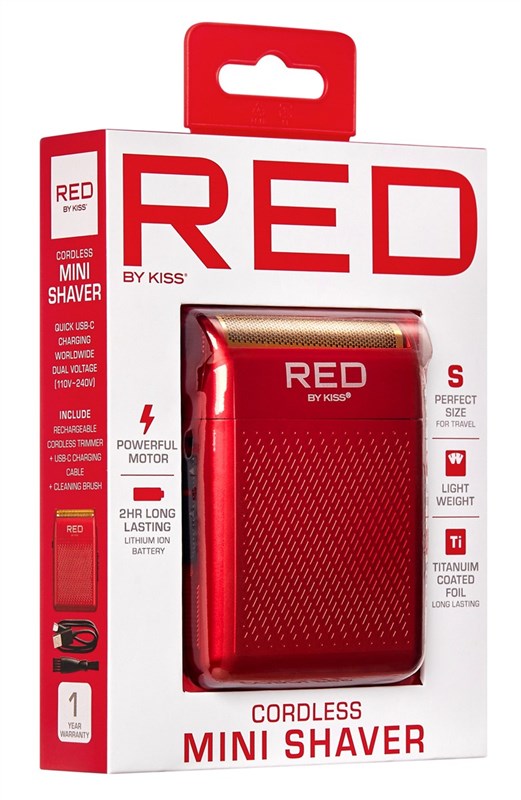 Kiss Red Mini Shaver Cordless Red