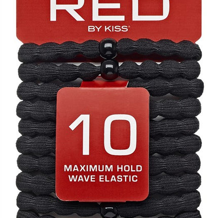 Kiss Red Cotton Elastic Hair Band 10 Count 8Mm (6 Pieces)