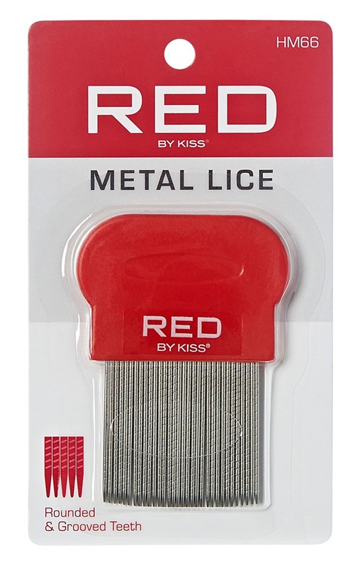 Kiss Red Metal Lice Comb (12 Pieces)