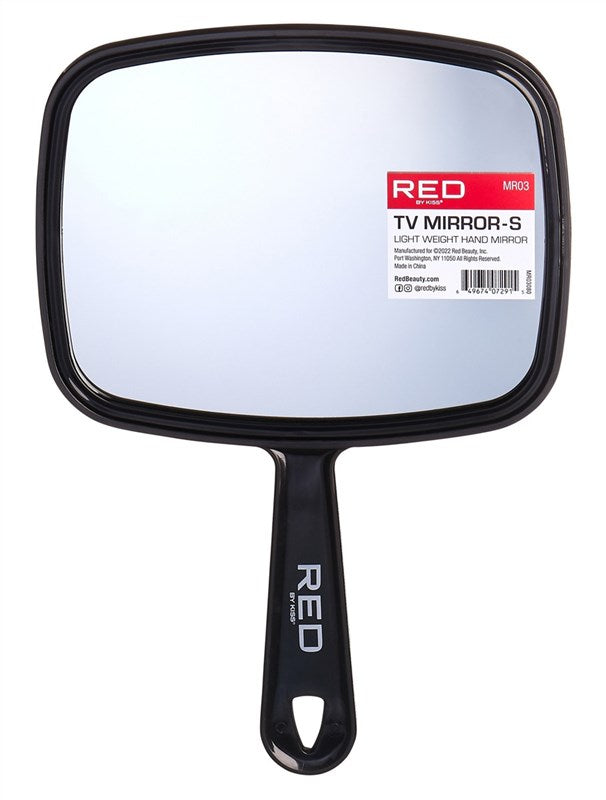 Kiss Red Mirror Lightweight Handheld 7.5In X 6In