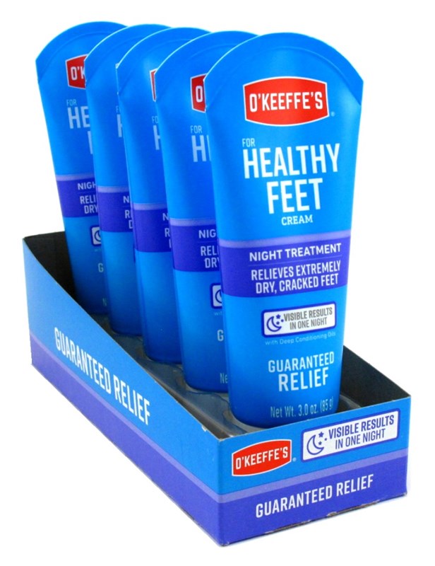 O' Keeffes Healthy Feet Night Treatment 3oz Tube (5 Pieces) Dsply