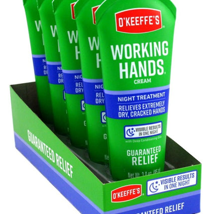O' Keeffes Working Hands Night Treatment 3oz Tube (5 Pieces) Dsply