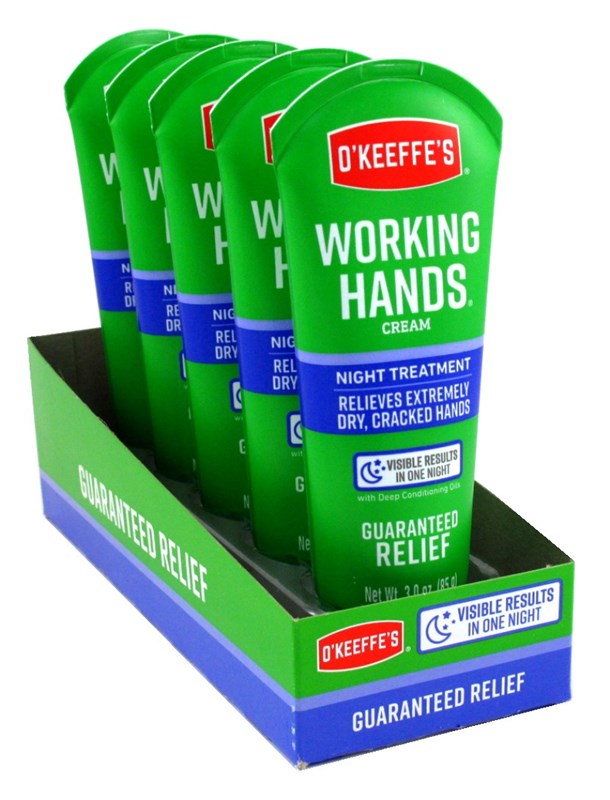 O' Keeffes Working Hands Night Treatment 3oz Tube (5 Pieces) Dsply
