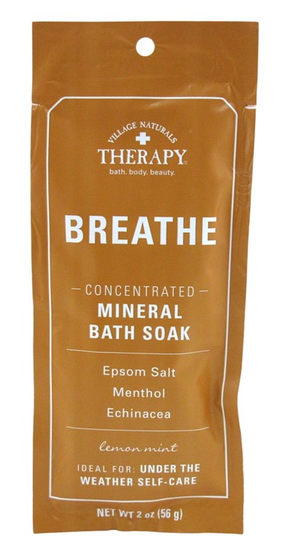 Village Nat. Mineral Bath Soak Breath Lemon Mint 2oz (12 Pieces)