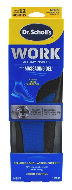Dr. Scholls Work All-Day Mens Insoles Massaging (Size 8-14)