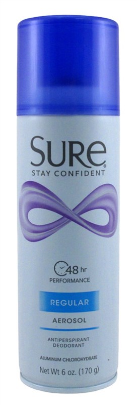 Sure Deodorant Antiperspirant Regular Aerosol 48Hr 6oz