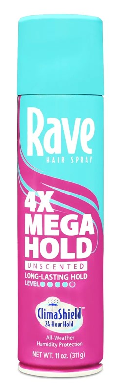 Rave 4X Mega Hold Hairspray Unscented 11oz Aerosol