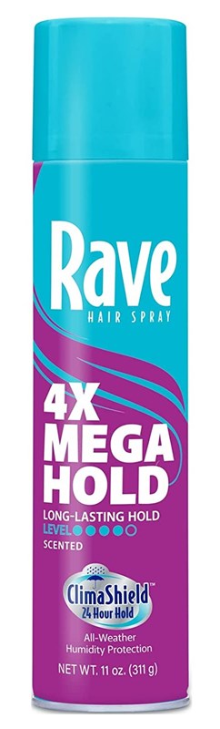 Rave 4X Mega Hold Hairspray Scented 11oz Aerosol
