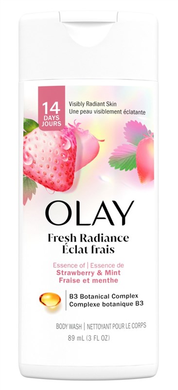 Olay Body Wash 3oz Radiance Strawberry & Mint(12 Pieces)