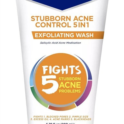 Clearasil Face Wash Stubborne Acne Control 5In1 Exfol 6.78oz