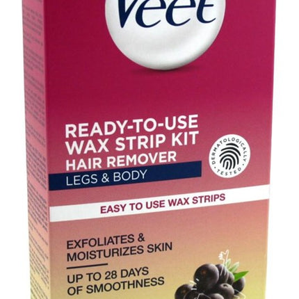 Veet Ready To Use Wax Strip Kit 40 Count (Legs & Body)