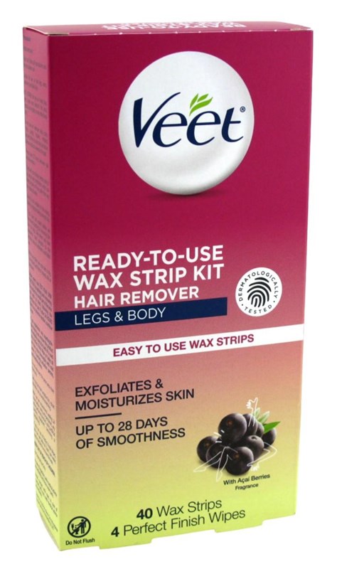 Veet Ready To Use Wax Strip Kit 40 Count (Legs & Body)