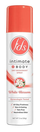 Fds Intimate + Body Dry Spray Deodorant White Blossom 2oz
