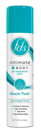 Fds Intimate + Body Dry Spray Deodorant Shower Fresh 2oz