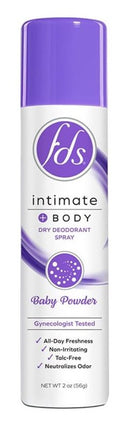 Fds Intimate + Body Dry Spray Deodorant Baby Powder 2oz