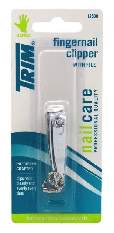 Trim Nail Care Fingernail Clipper With File (12 Pieces)