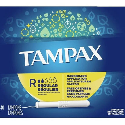 Tampax Tampons Regular 40 Count Unscented