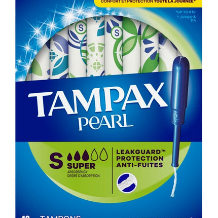 Tampax Tampons Pearl Super Leakguard Unscented