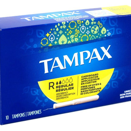 Tampax Tampons Regular 10 Count Unscented