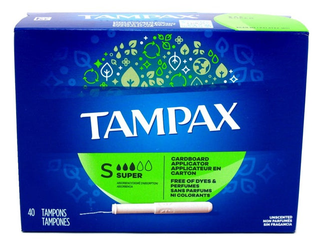 Tampax Tampons Super 40 Count Unscented