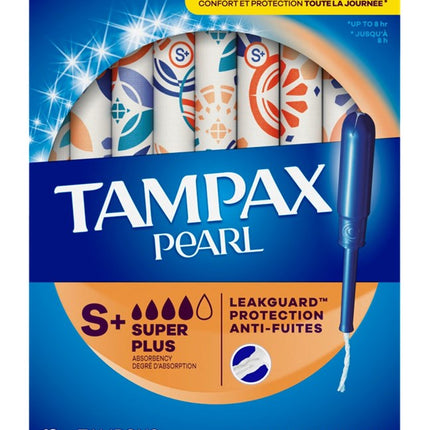 Tampax Tampons Pearl Super Plus Leakguard Unscented