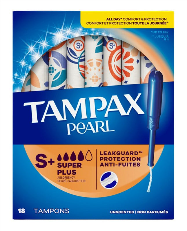Tampax Tampons Pearl Super Plus 18Ct Leakguard Unscented
