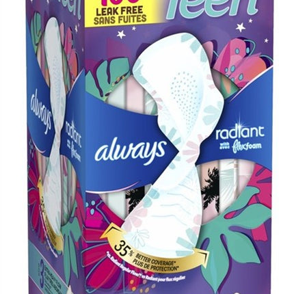 Always Pads Size 3 Teen Radiant 20 Count Extra Heavy